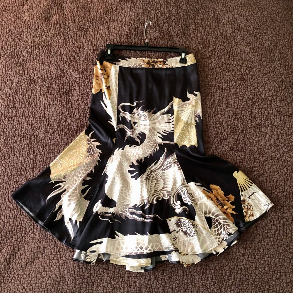 Silk Cavalli Dragon skirt size S /6